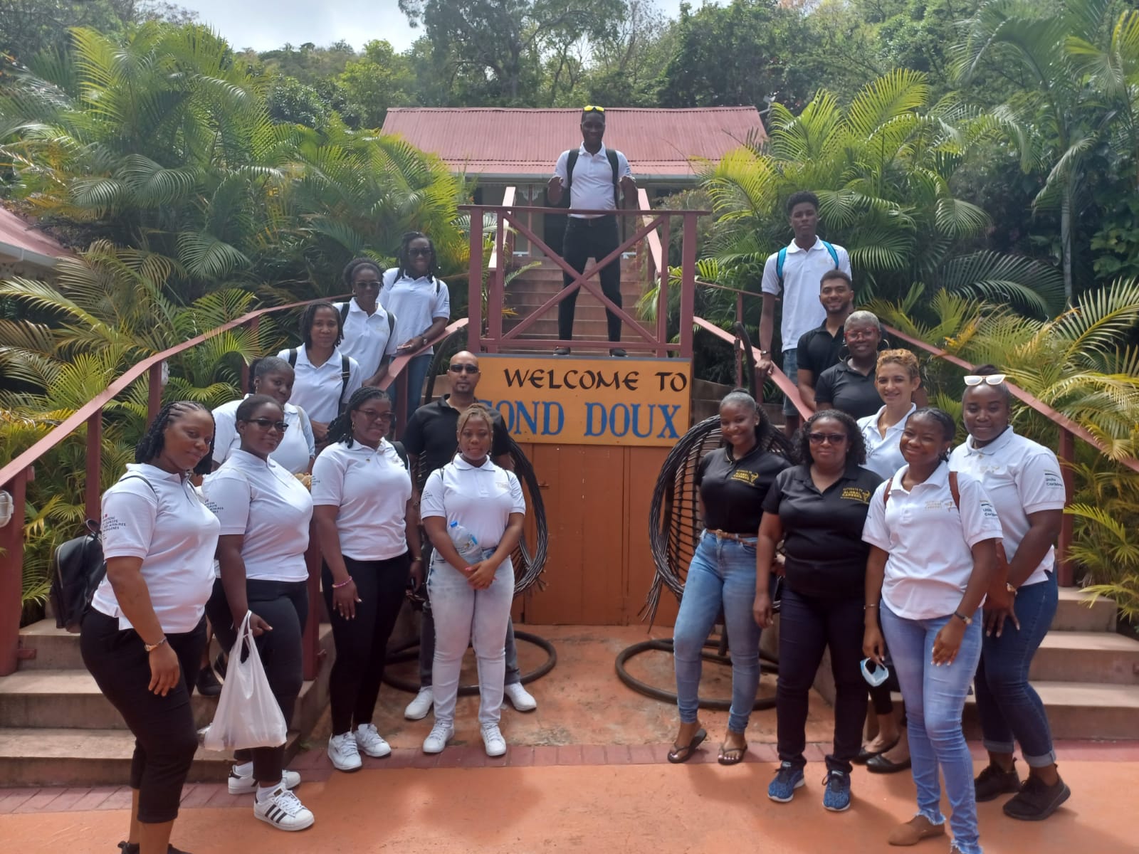 Participants of the French Gateways to Global Careers Programme visit the Fond Doux Holiday Plantation and Soufriere's Stonefield Villa Resort.